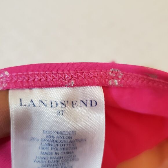 Land's End Seahorse Hot Pink Swim Set Size 2T - Picture 10 of 10